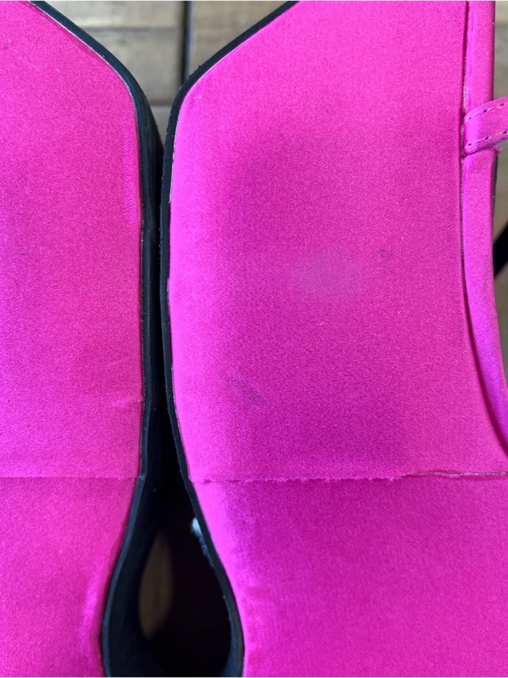 AZALEA WANG TOUCH THE SKY WEDGE Platform SANDAL Size 10 Fuchsia Satin Strappy - Picture 6 of 16
